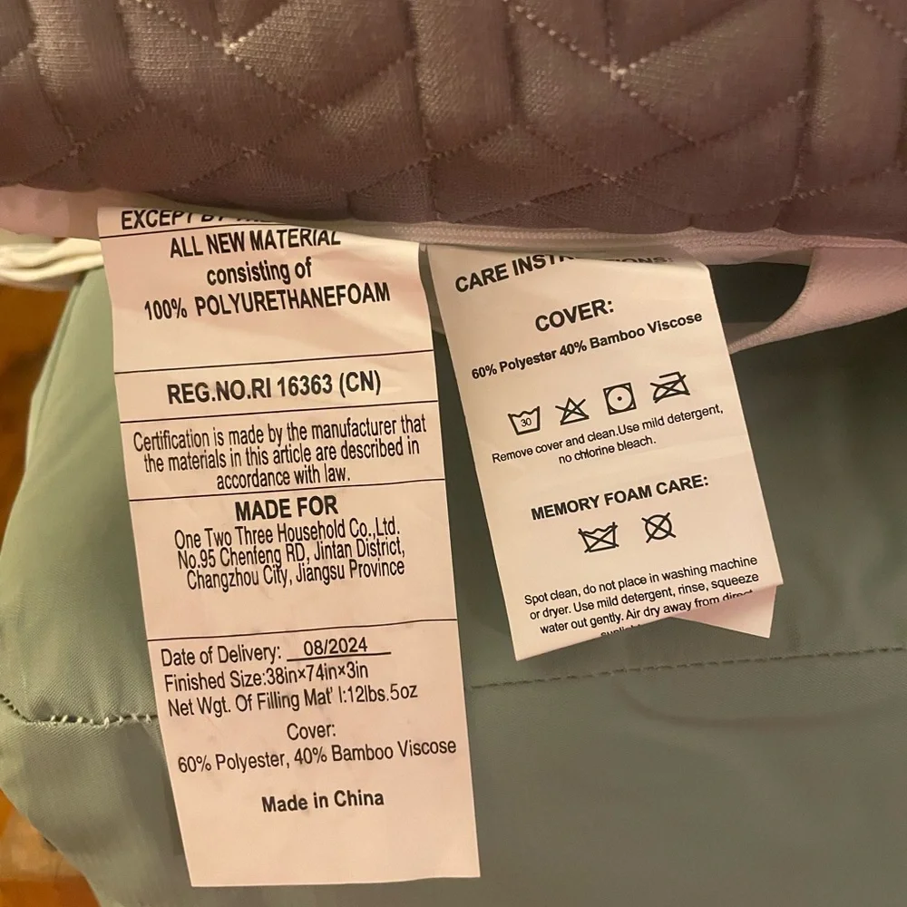 Gray Quilted Mattress Topper